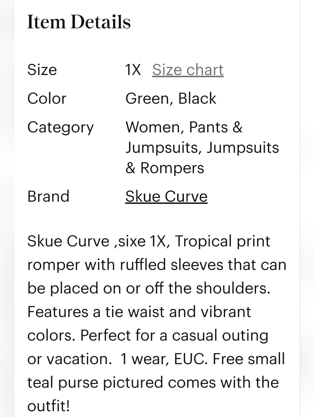 Skue Curve Off-Shoulder Tropical Print Romper - Black Floral + FREE H&M Bag - Picture 6 of 8
